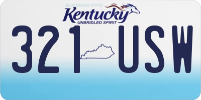 KY license plate 321USW