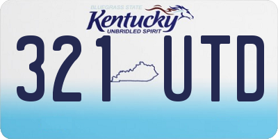KY license plate 321UTD
