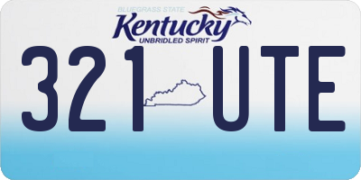 KY license plate 321UTE