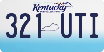 KY license plate 321UTI