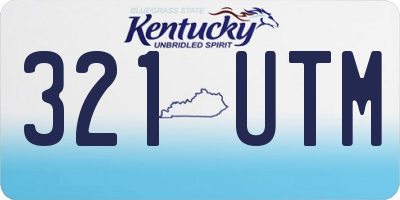 KY license plate 321UTM