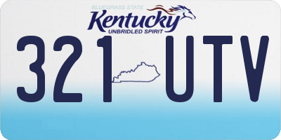 KY license plate 321UTV