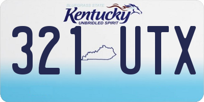KY license plate 321UTX