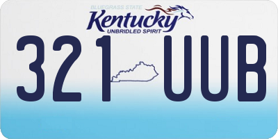 KY license plate 321UUB