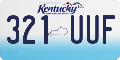 KY license plate 321UUF
