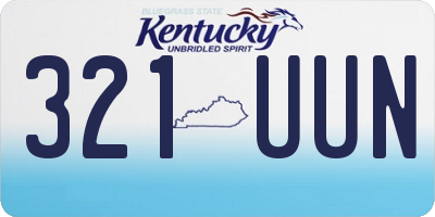 KY license plate 321UUN