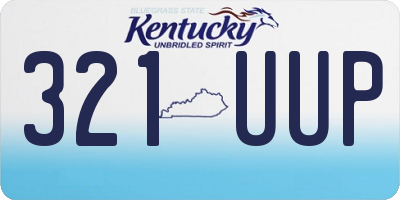KY license plate 321UUP