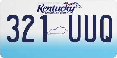 KY license plate 321UUQ