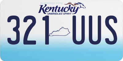 KY license plate 321UUS