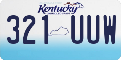 KY license plate 321UUW