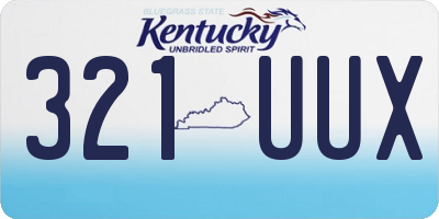KY license plate 321UUX
