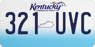 KY license plate 321UVC