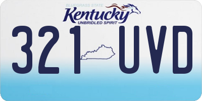 KY license plate 321UVD