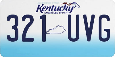 KY license plate 321UVG