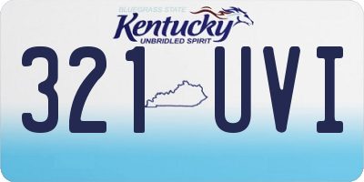 KY license plate 321UVI