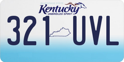 KY license plate 321UVL
