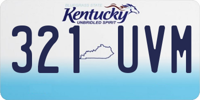KY license plate 321UVM