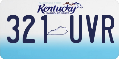 KY license plate 321UVR