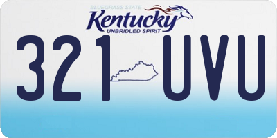 KY license plate 321UVU