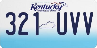 KY license plate 321UVV