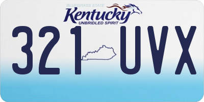 KY license plate 321UVX