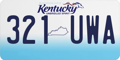 KY license plate 321UWA