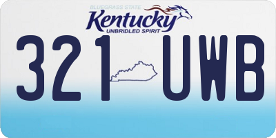 KY license plate 321UWB