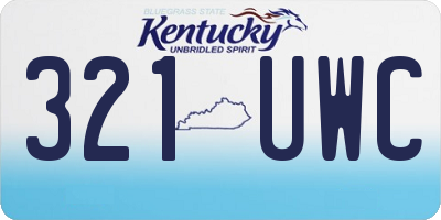 KY license plate 321UWC