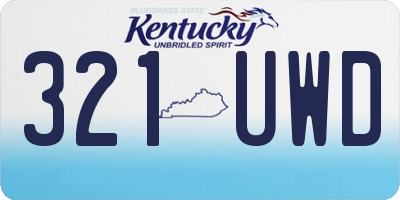 KY license plate 321UWD
