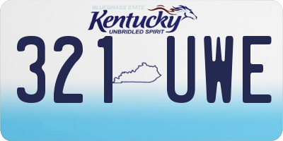 KY license plate 321UWE