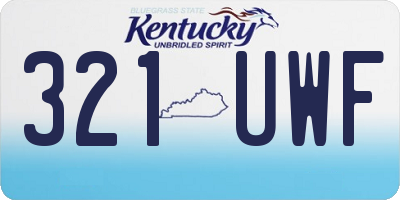 KY license plate 321UWF