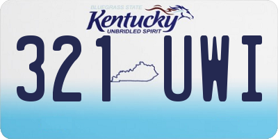 KY license plate 321UWI
