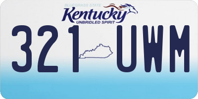 KY license plate 321UWM