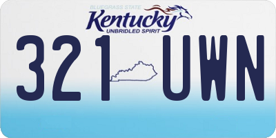 KY license plate 321UWN