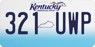 KY license plate 321UWP