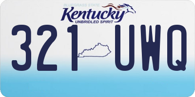 KY license plate 321UWQ