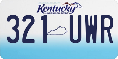 KY license plate 321UWR