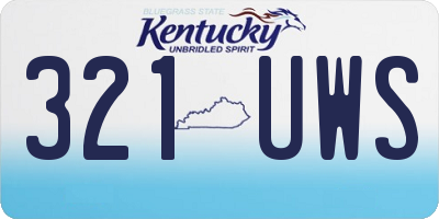 KY license plate 321UWS