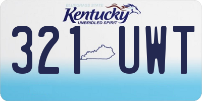 KY license plate 321UWT
