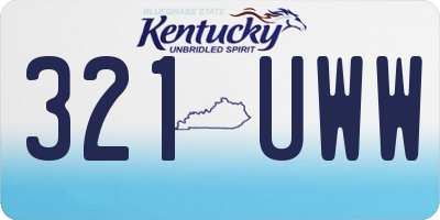KY license plate 321UWW