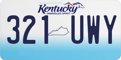 KY license plate 321UWY