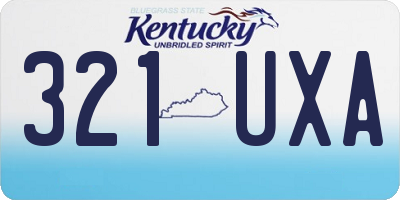 KY license plate 321UXA
