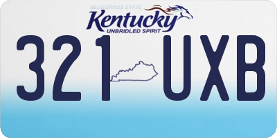 KY license plate 321UXB