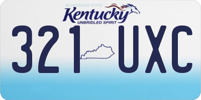 KY license plate 321UXC