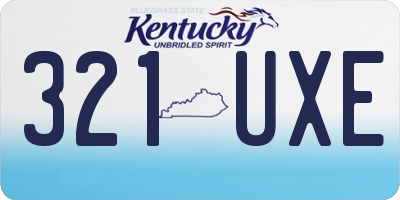 KY license plate 321UXE