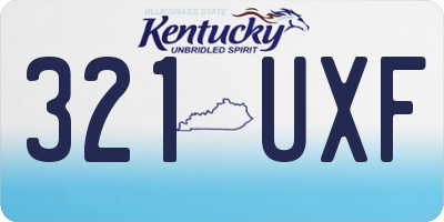 KY license plate 321UXF