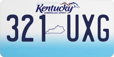 KY license plate 321UXG