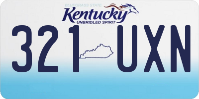 KY license plate 321UXN