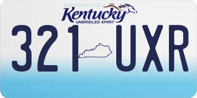 KY license plate 321UXR