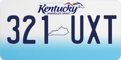 KY license plate 321UXT
